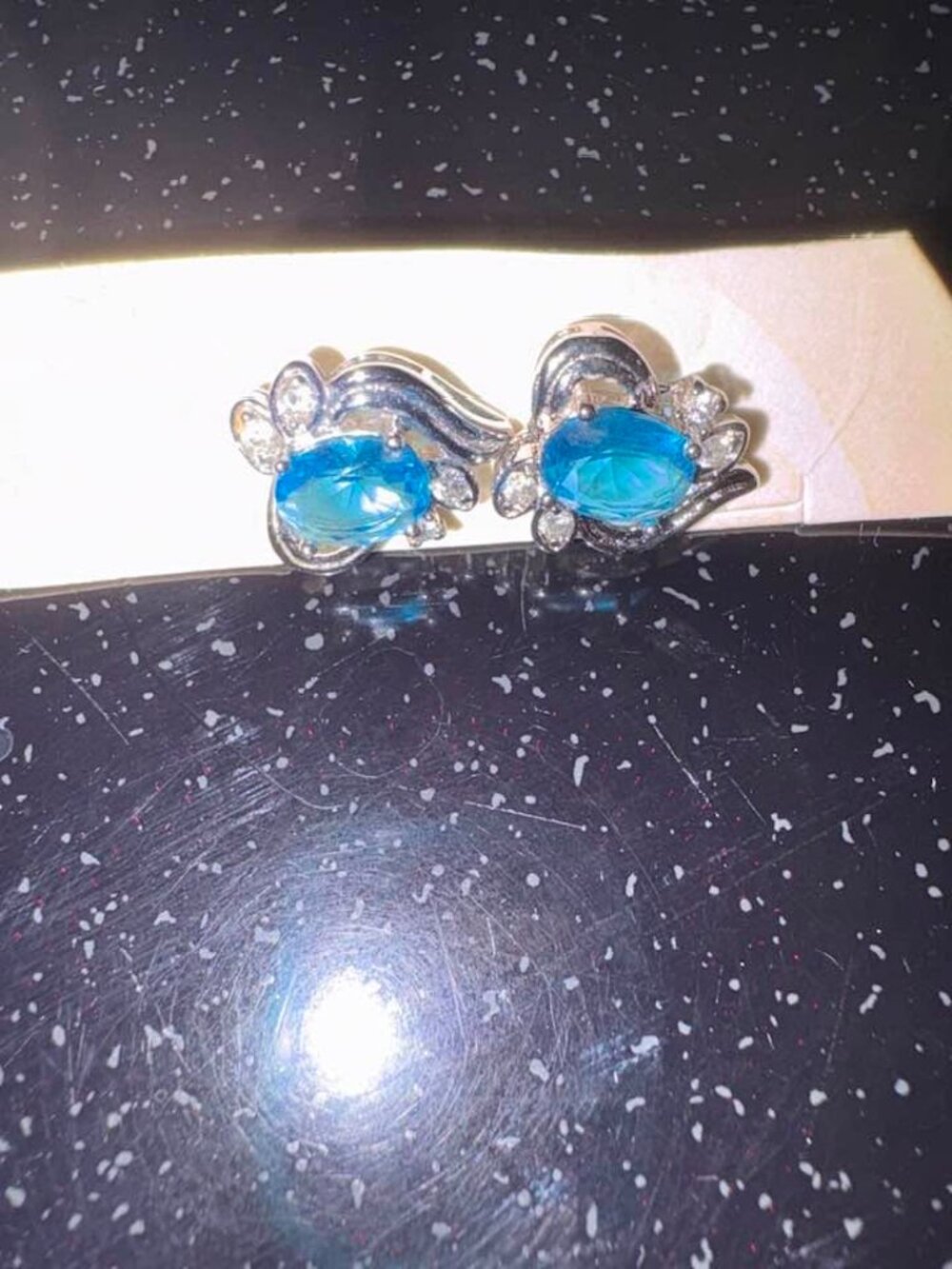 Blue Stone and Sliver Earring